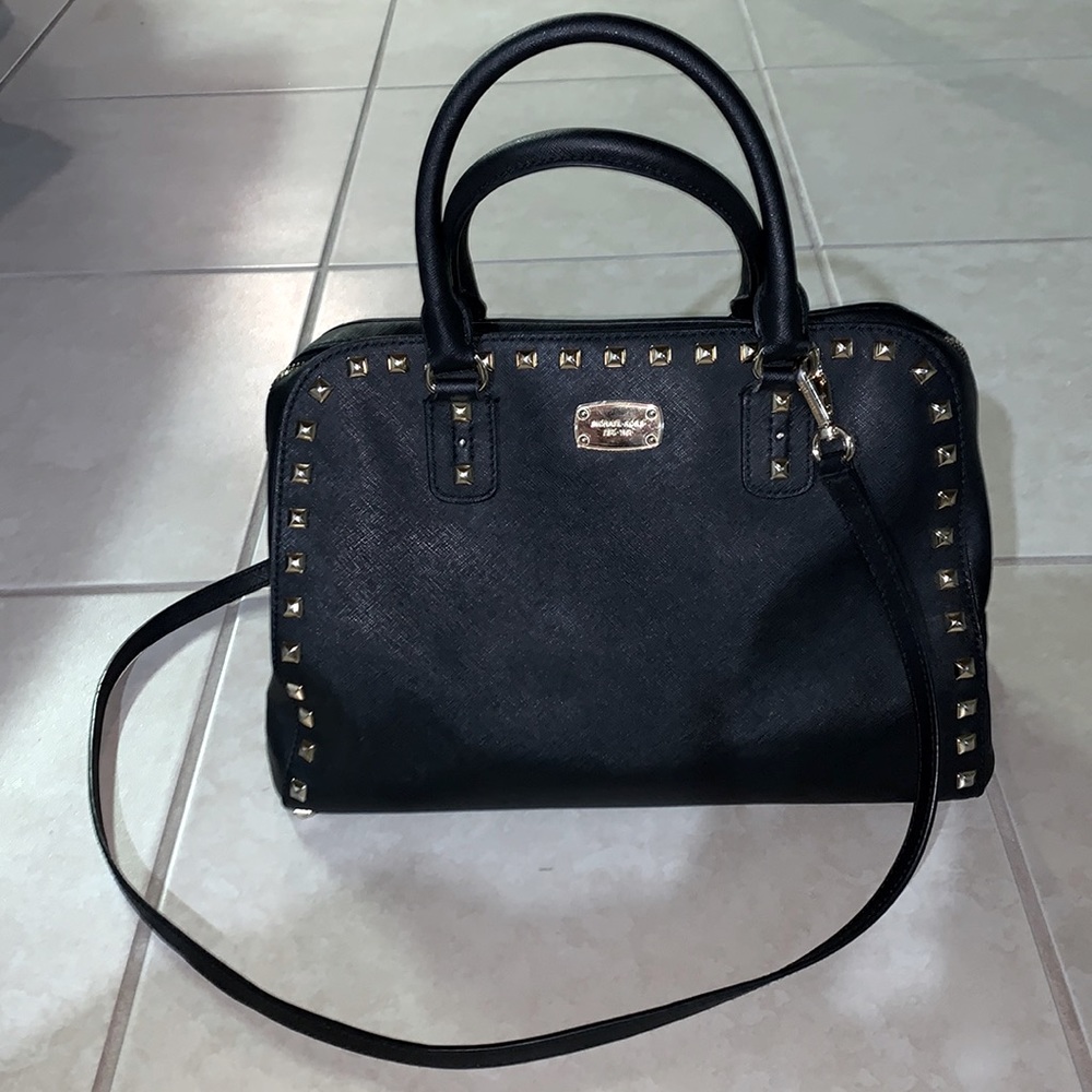 Michael Kors Black & Gold Studded Purse